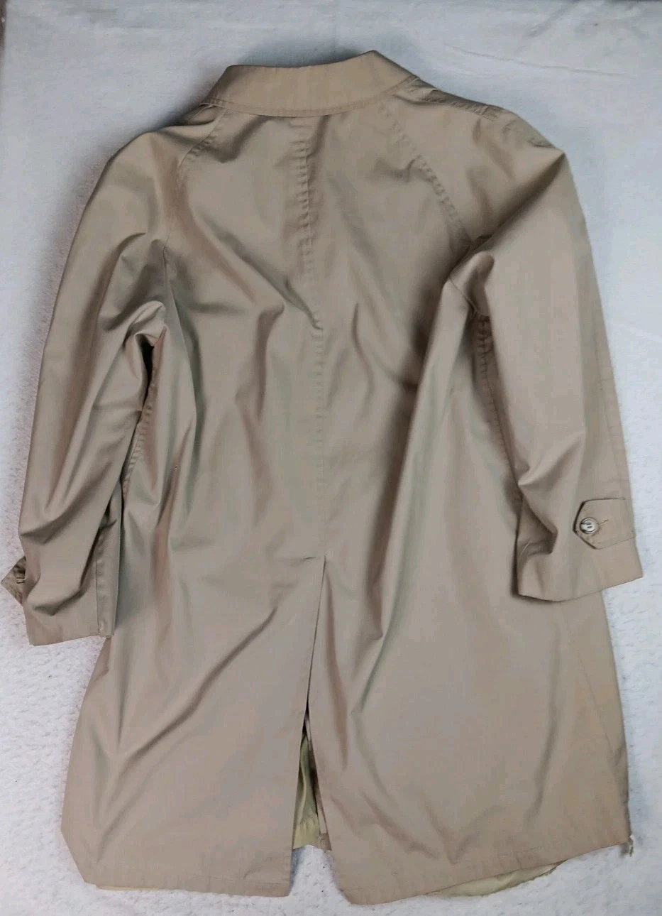 VTG Raleigh's Washington Mens Beige Trench Coat Size 44R Tan Overcoat image 14