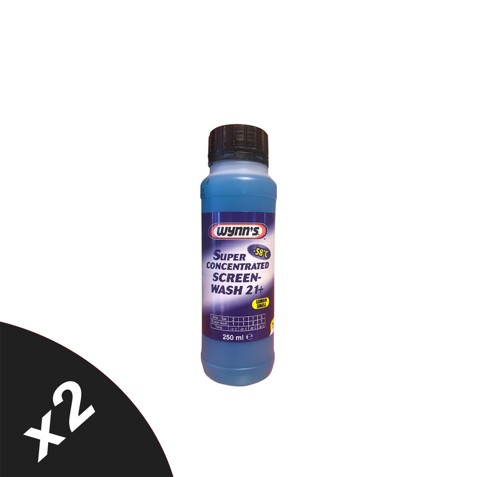WYNNS Screen Wash Windscreen Cleaner Concentrate Fluid Cleaner 250ml x2