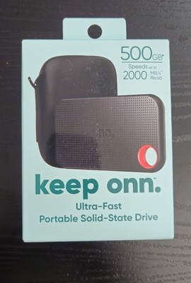 NEW onn Ultra-Fast Portable SSD 500 GB W/ Case NEW SEALED