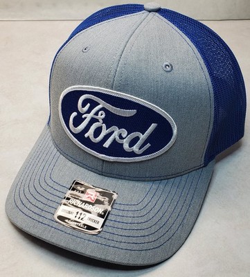 Ford Blue Emb. Patch on Richardson 112 Trucker Hat Snapback Heather/Royal Blue 