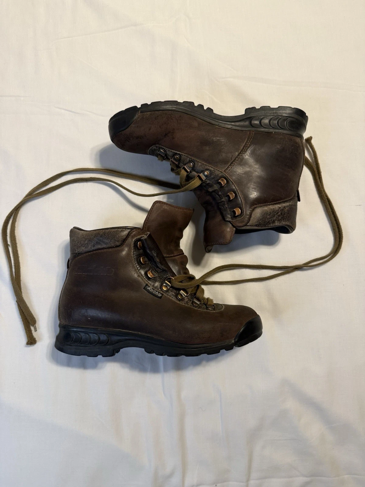 Vintage Raichle Brown Leather Hiking Boots Size 7.5 M