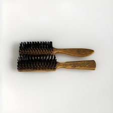 VTG GOODY Lot of 2 Blow Styling Brushes Nylon Bristles Faux Woodgrain