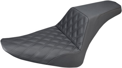 Step-Up Seat, Front Lattice Stitch, Black, Harley Softail Slim FLS 12-17