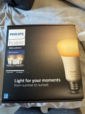 NPhilips Hue White Ambiance E26  Starter Kit 800 Lumens - New Open Box