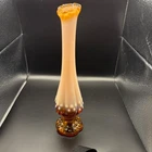 Fenton Amberina Glass Hobnail Bud Vase 8" Tall Vintage Rootbeer Opalescent