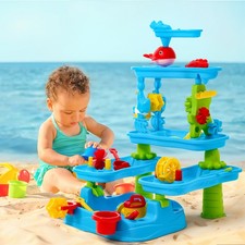 4-Tier Kids Sand＆Water Table Activity Centre In/Outdoor Splash Play Toy Set Gift