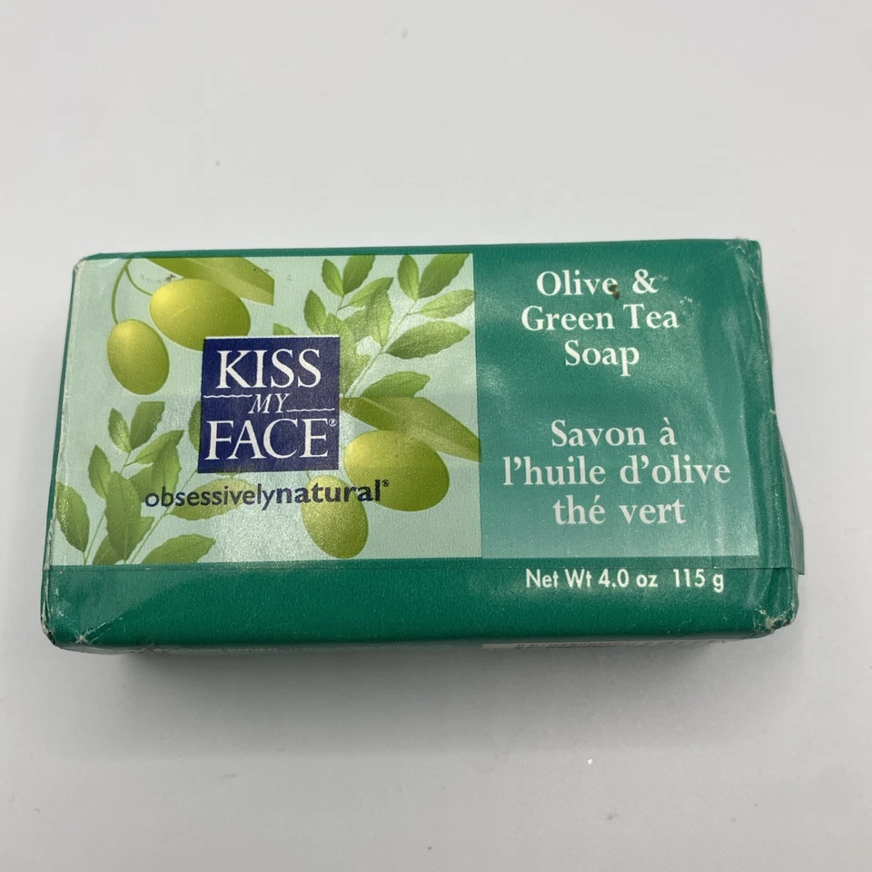 Jabón en barra de té verde y oliva Kiss My Face - barra de 4,0 oz obsesivamente natural Foto 3 de 4