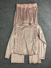 Juicy Couture Tracksuit Womens Medium Pink Velour Rhinestone Logo 2 Piece Set