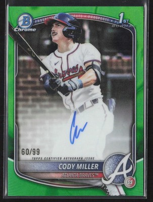 2025 Topps Bowman Chrome Cody Miller #CPA-CM Green Lava 60/99 Auto Autograph
