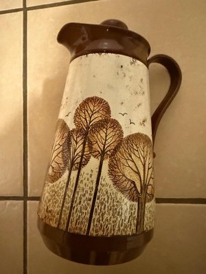 Vintage Interpur 1 Liter Isolierkolben Krug Kanne Herbst Bäume Retro Taiwan 
