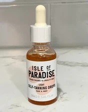 Isle of Paradise LIGHT Self Tanning Drops Face Body 1.01oz, 30 ml Sealed