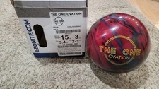 Ebonite The One Ovation Bowling Ball 1st Quality | 15 Pounds | 2-3" Pin 3.4oz TW