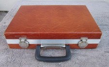 Vintage CASSETTE TAPE STORAGE CASE 30 Tapes GENUINE LEATHER
