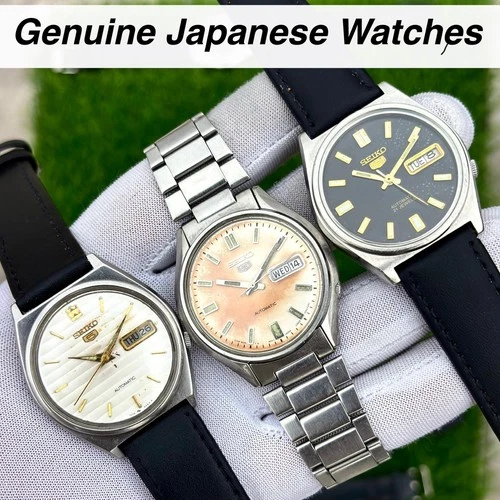 Lot of 3 Seiko 5 Automatic Vintage Men’s Watches Japan Made