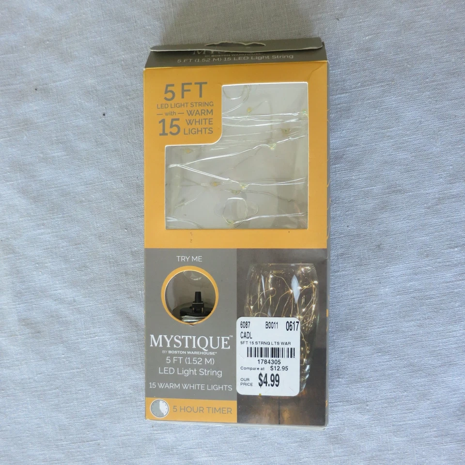 Mystique by Boston Warehouse 5 Foot LED Light String, New - Image 2 of 4