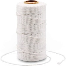 Natural White Cotton String 2MM 328 Feet for Crafts Gift Wrapping Twine Home