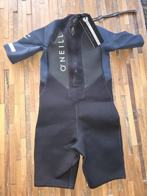 O Neill Youth Reactor-2 2mm Spring Wetsuit   Back Zip, Short Sleeve, Size 8