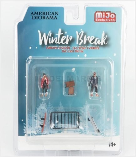 American Diorama 76462 Figures - Set 4X Winter Break - Various - 1/64