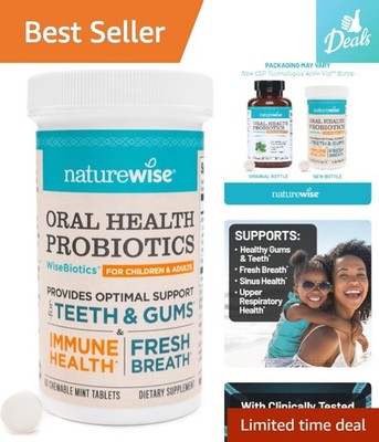Chewable Oral Probiotics for Bad Breath - Sugar-Free Mint Flavor, 60 Tablets