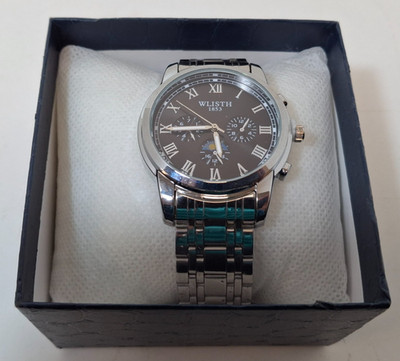 Wlisth 1853 Mens Chronograpgh Quartz Watch Silver Tone-New Other