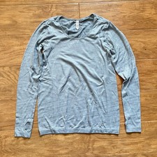 Under Armour HeatGear Threadborne Fitted Tee Women's Size S Gray Long Sleeve