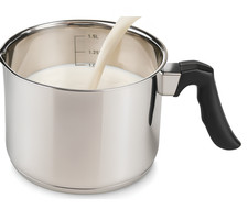 2-Liter Milchtopf Aus Edelstahl Mit Deckel – Doppelwandig, Mit Pfeife, Für Gas, Elektro & Induktion, 304er Edelstahl, Spülmaschinenfest Topf Mit Dreischichtigem Boden