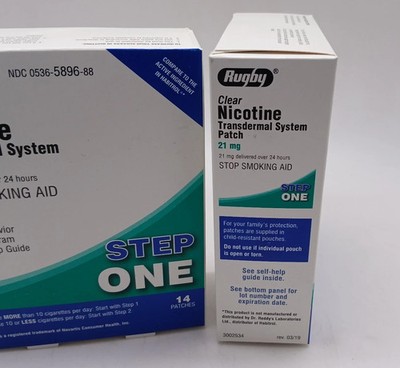 Rugby Nicotine Patch Step 1 (21mg)   2 Box Bundle - 28 Patches Total