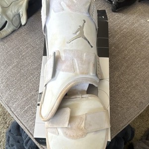 Jordan Adjustable Leg Guard Plastic/Fabric White/Gray for Baseball