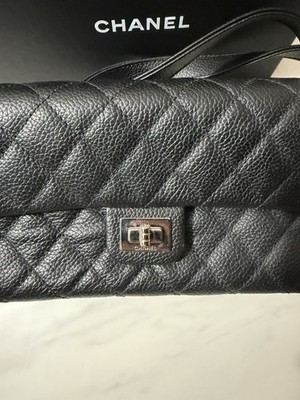 Chanel Uniform Black Quilted Caviar 2.55 Reissue Waist Belt Bag, fanny bag