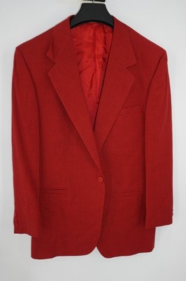 V2 BY VERSACE Sport Coat Red Check Wool Saks Fifth Ave Men's 50IT 40R US