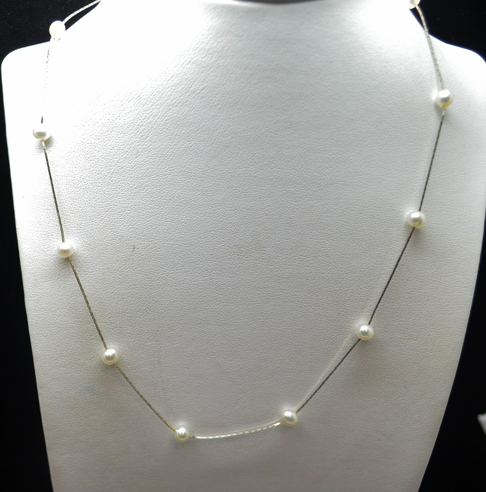 Sterling Silver Pretty Beaded Pattern Necklace #F… - image 1