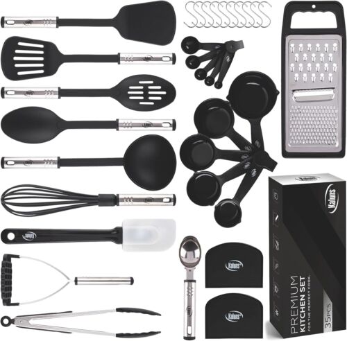 Kitchen Utensils:35-Piece,Nonstick,Heat-Resistant,Nylon,Silicone,Home Essentials