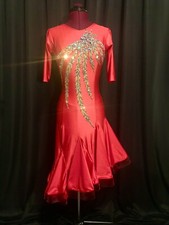 Ladies Rhythm Latin Ballroom Comp Dance Dress Costume US size 4-8 Swarovski