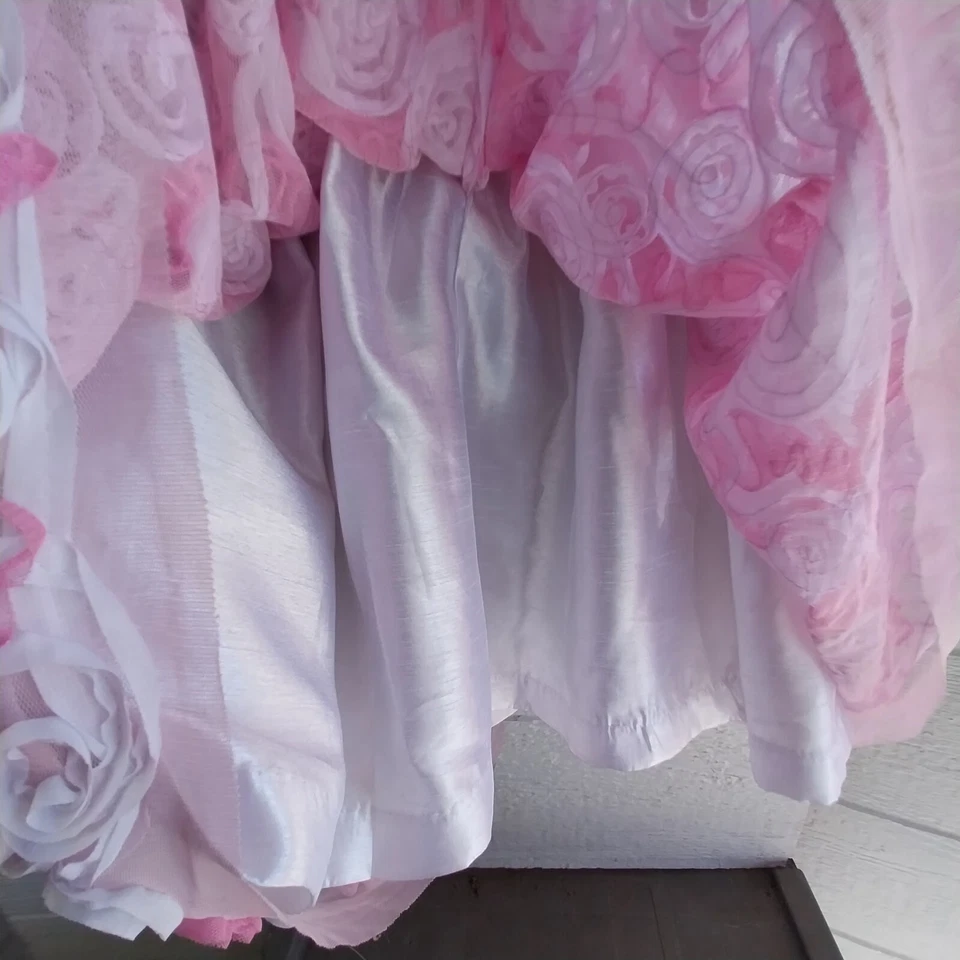 Vestido Formal Jayne Copeland Niño Pequeño Talla 5 Rosa y Blanco Excelente Estado Foto 4 de 4