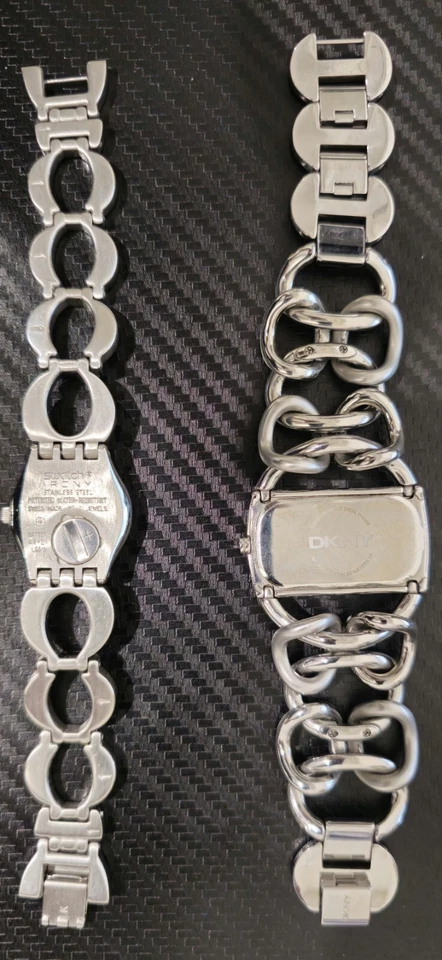 2x DKNY (NY-4367) And Swatch IRONI Stainless Steel Women's Watches - Working — 第 3/4 张图片
