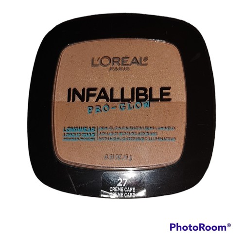 Neu L'Oreal unfehlbares Pro-Glow Longwear zweifarbiges Pulver #27 Creme Cafe Make-up