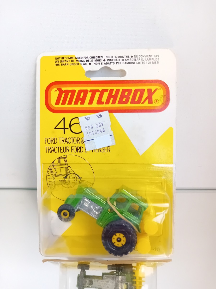 Matchbox superfast Ford Tractor a Harrow no.46 + box