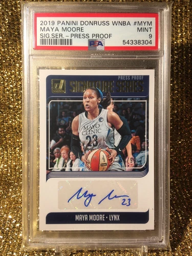 Maya Moore 2019 Donruss WNBA Signature Autograph Press Proof /99 Lynx Auto PSA 9