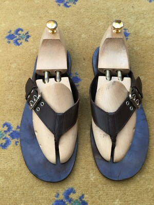 Louis Vuitton Sandalen Flip Flop Leder Schuhe Herren UK 9,5 US 10,5 EU 43,5