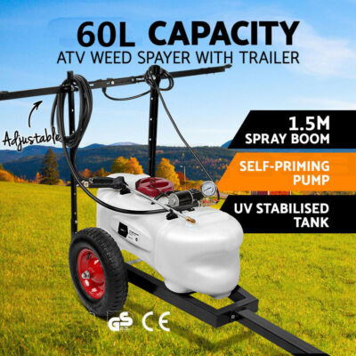Giantz ATV Weed Sprayer 5M Boom Trailer Spot Tank 100L In White | MYER - Foto 3