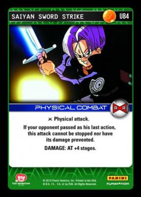 DBZ Dragon Ball Z TCG Card Panini Evolution U84 Saiyan Sword