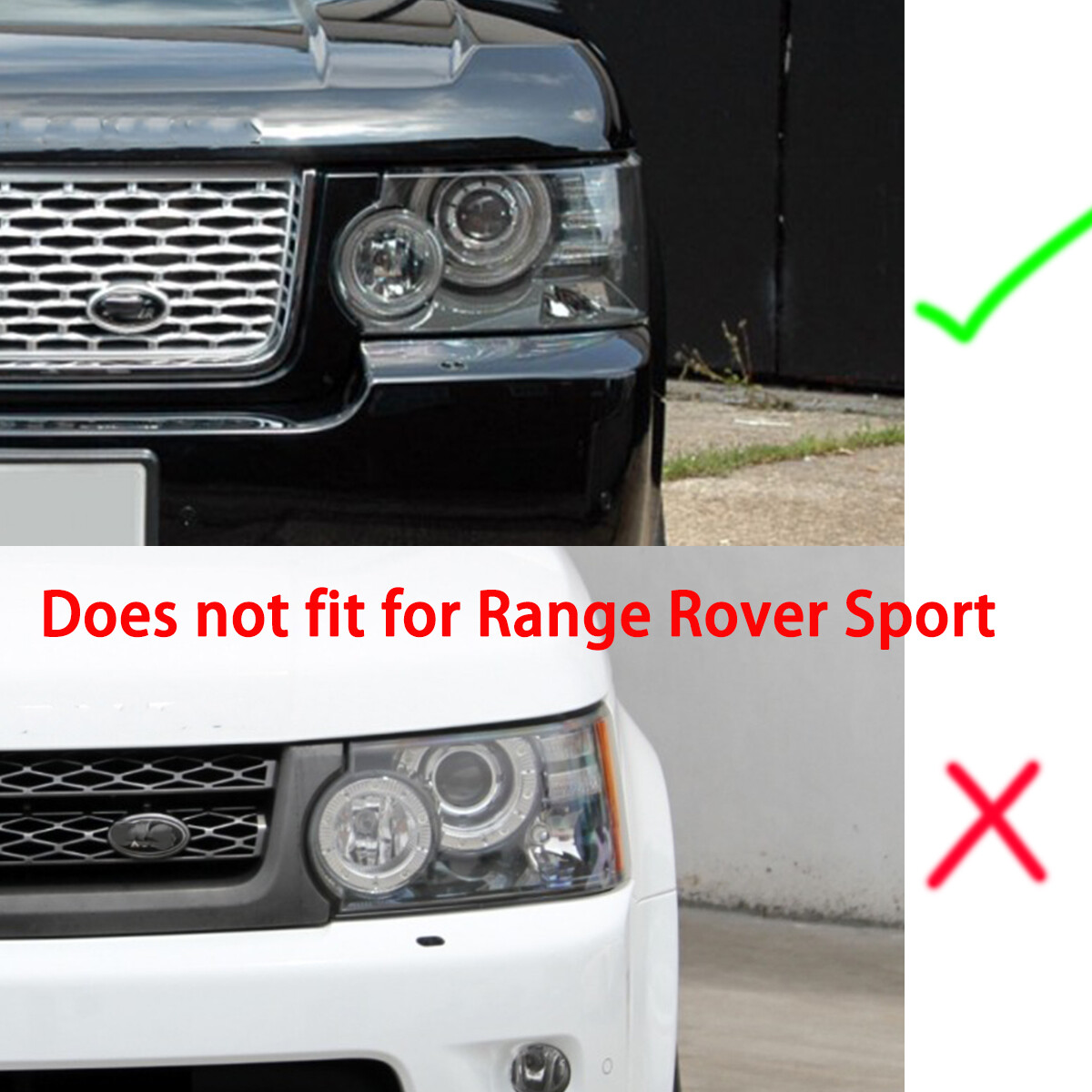 Pair Headlight Lens Covers For Land Rover Range Rover Vogue 2010-2013 – Clear Direct Replacement