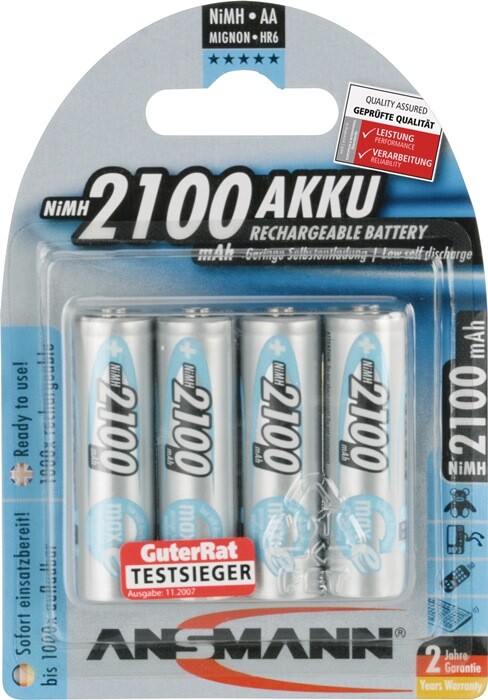 Thumbnail - Ansmann Akkuzelle Maxe 1,2 V 2100 Mah R6-aa-mignon Hr6 4 4st./blister