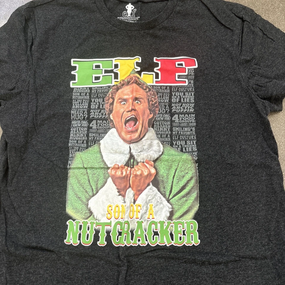 Elfo Hijo de un Cascanueces Navidad Camiseta Negro Talla L Foto 2 de 4