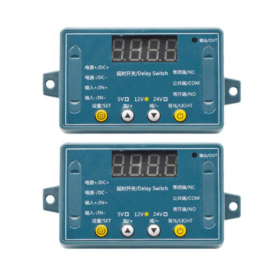 2PCS DC 12V 10A Adjustable Time Delay Relay Module LED Digital Timer Switch