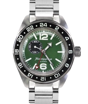 Vostok Komandirskie 03097A GMT Watch Russian Military Automatic