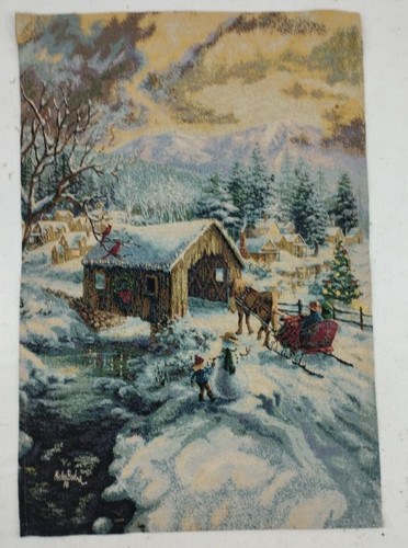 Vintage French Snow Beauty Scene Home Decor Wall Hanging Tapestry 94x64 cm