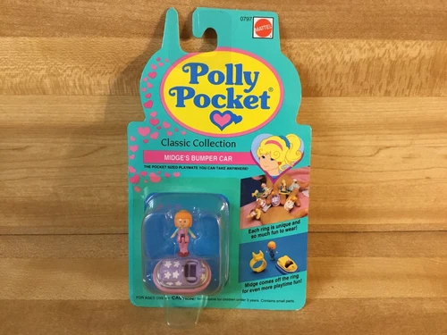 Vintage (1993) New Nos  Polly Pocket MIDGE’S BUMPER CAR RING (sealed) 0797