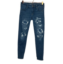 American Eagle 6 Reg Medium Wash Patched Jegging Ne(x)t Stretch Skinny Jeans