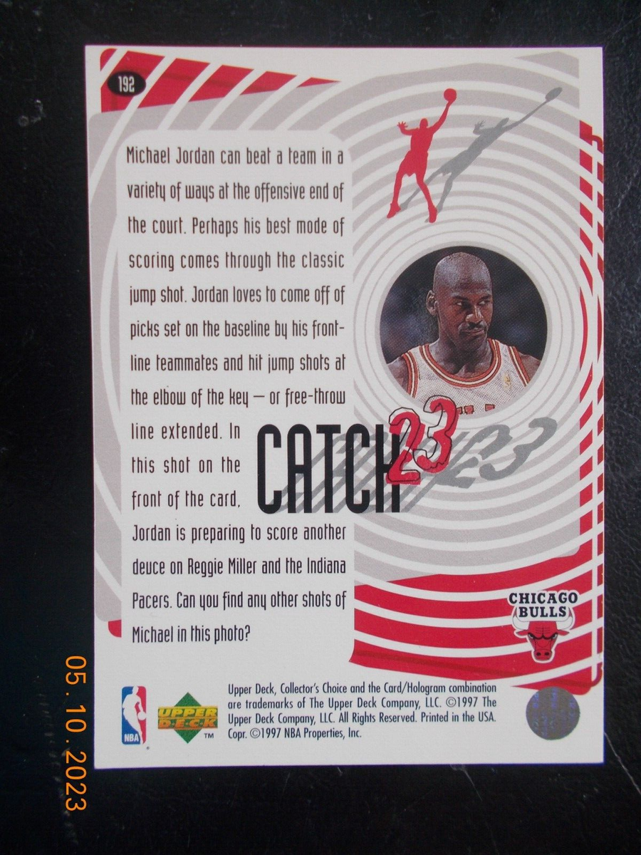 新品希少JORDAN No.45リミテッドフォト&カードプレート192/1995 Upper Deck Collector's Choice 192 Michael Jordan Catch 23 Jump
